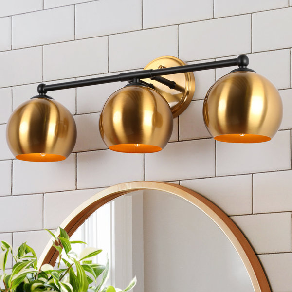 Corrigan Studio® LateefahA 3 Light Dimmable Modern Black Gold Globe